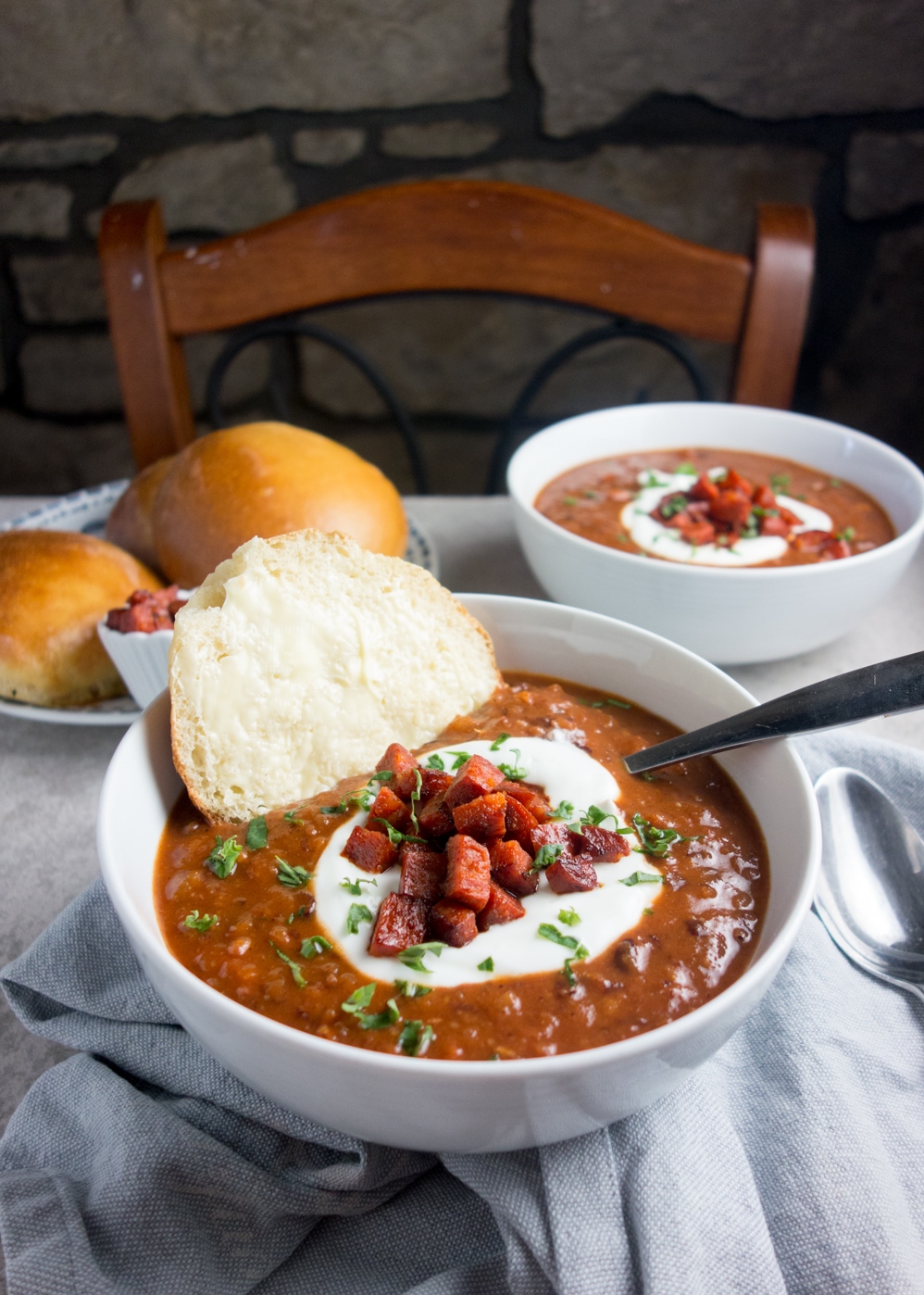 Spicy Chorizo Bean Soup - A Dash of Ginger