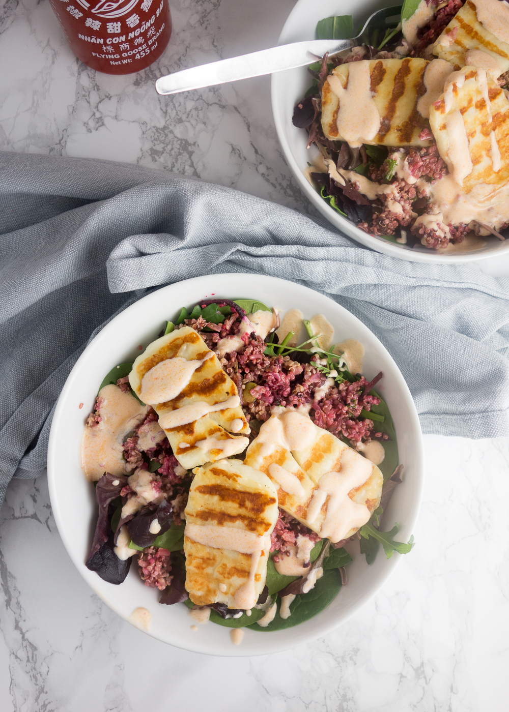 halloumi grain salad + spicy yoghurt dressing 1 A Dash of Ginger