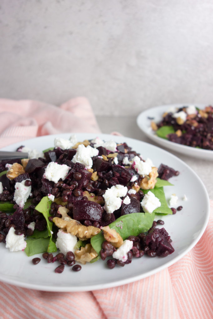 beetroot goats cheese lentil salad