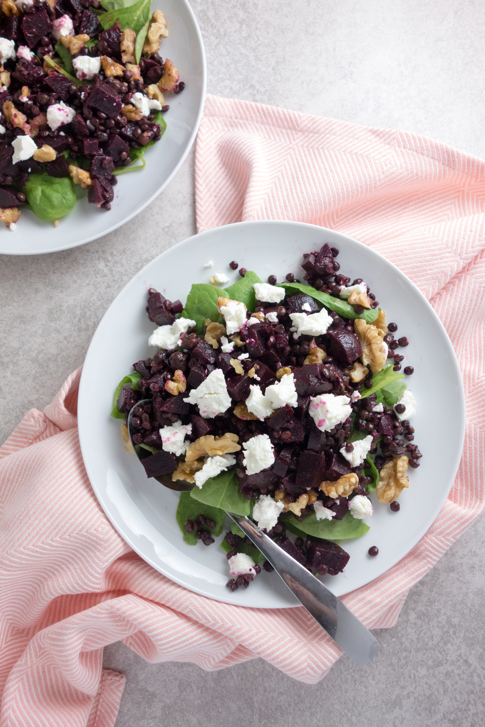 beetroot goats cheese lentil salad