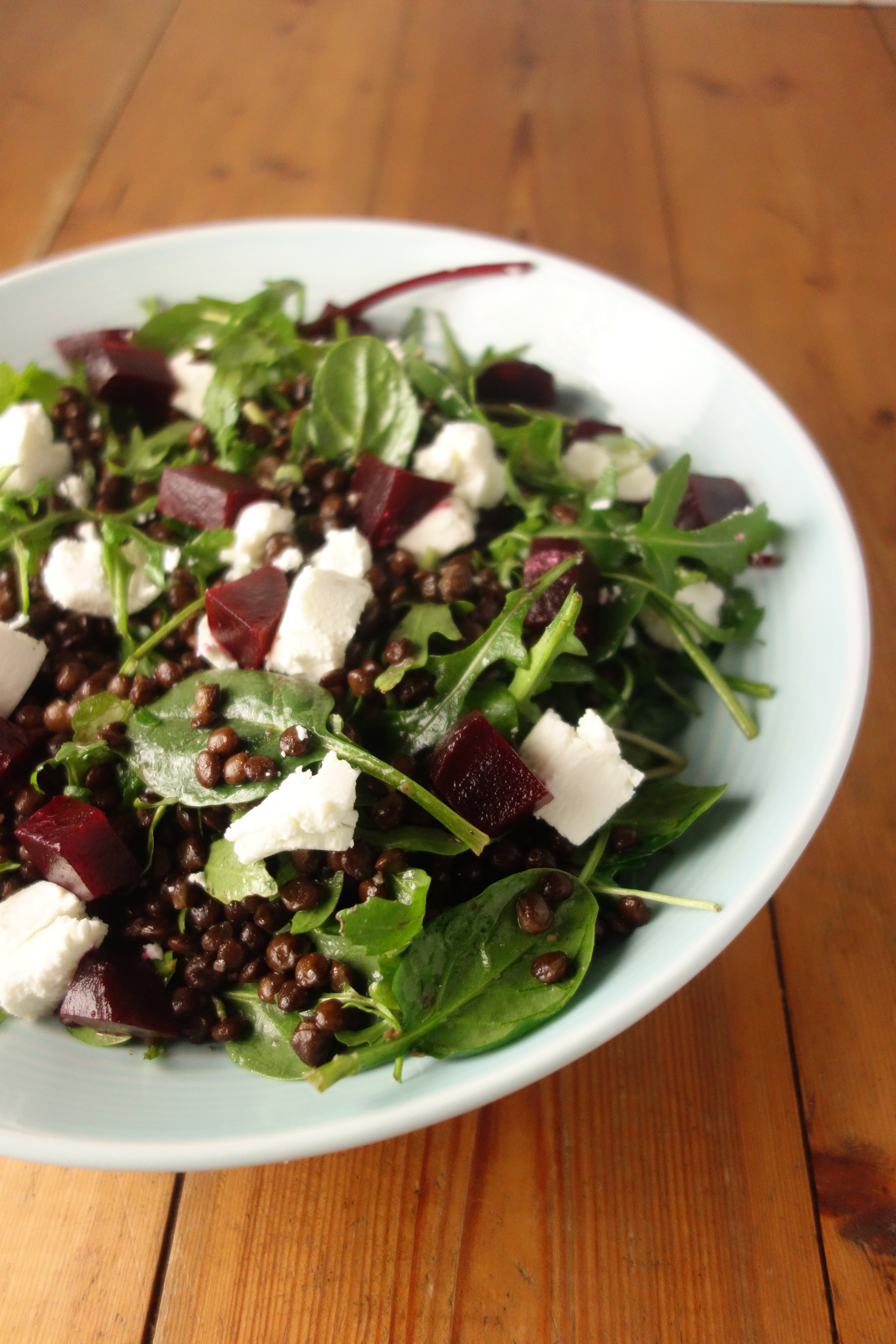 goats cheese lentil salad