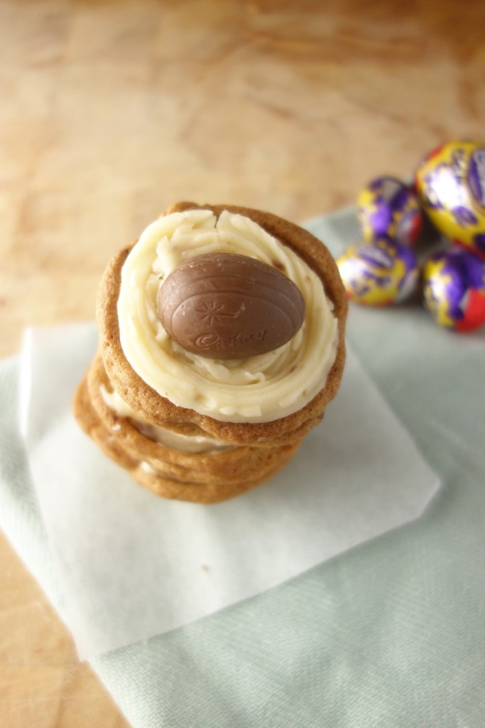 creme egg cookie cups