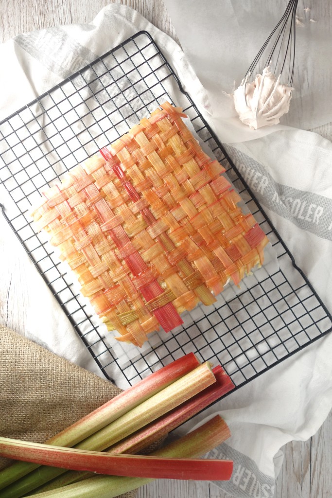 rhubarb almond sponge cake